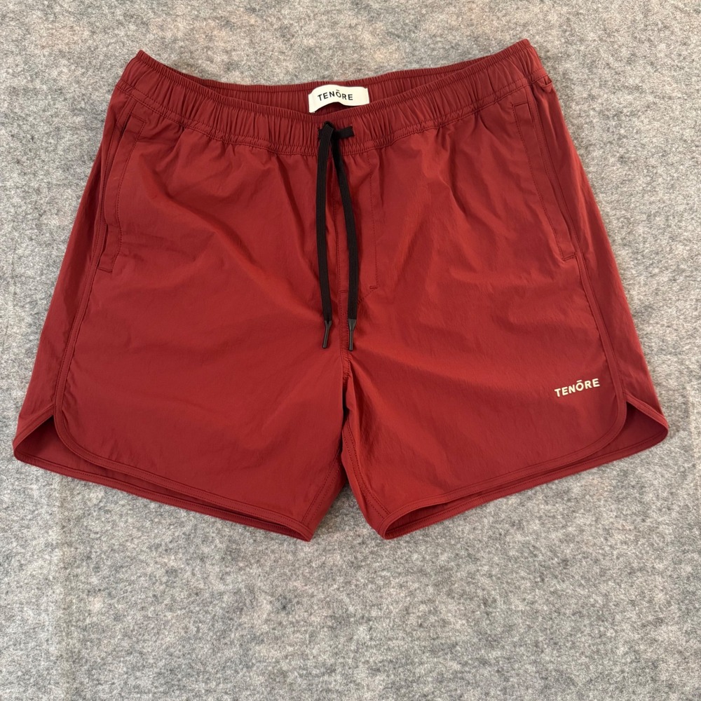 Tenore Medium 5in Brick Red Elastic Drawstring Men's Performance Athletic Shorts